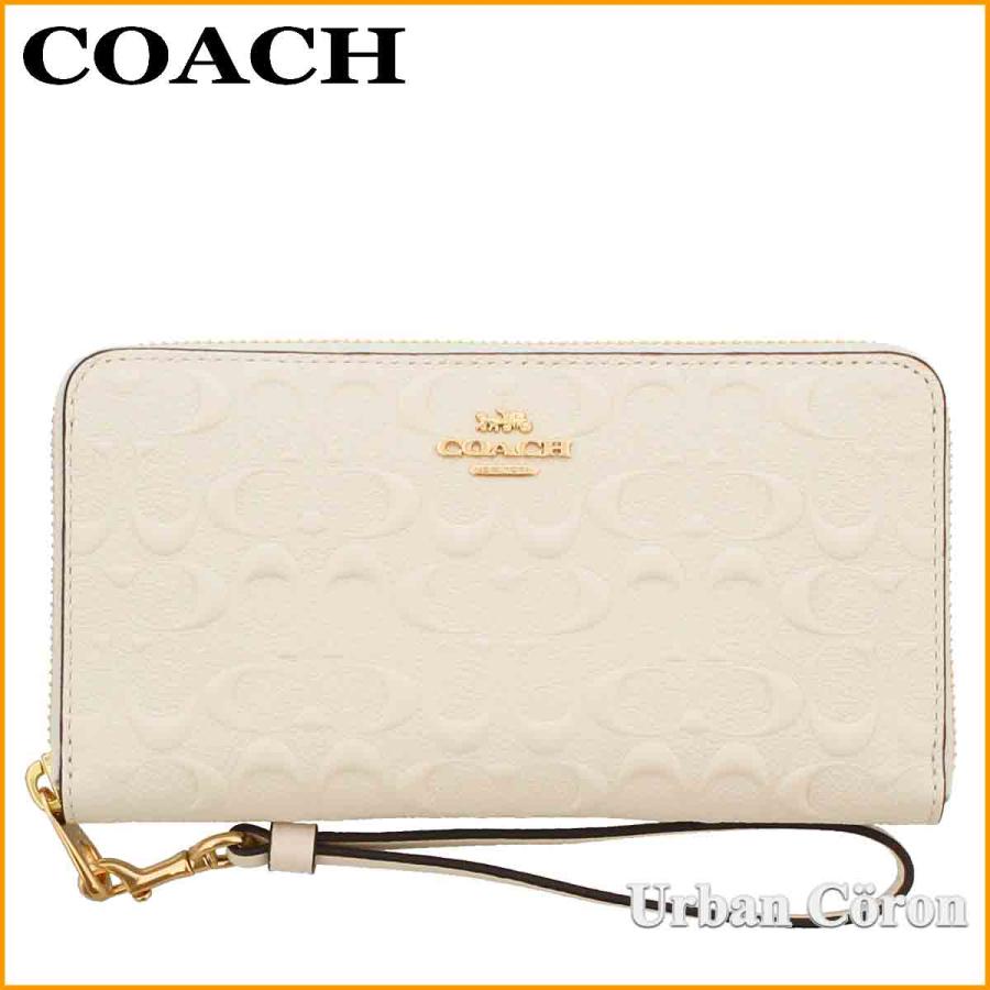 50％OFF】 コーチ 財布 長財布 COACH C7220 チョーク デボスド