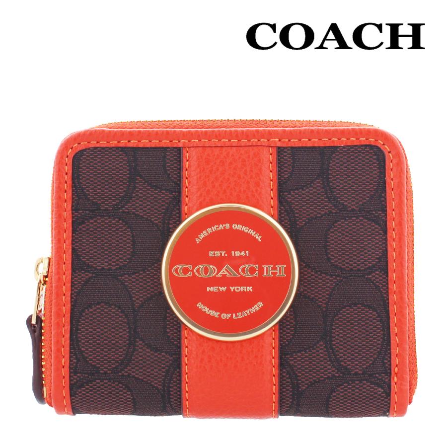 コーチ 財布 二つ折り COACH C8323 ブラウン×マンゴー ロニー