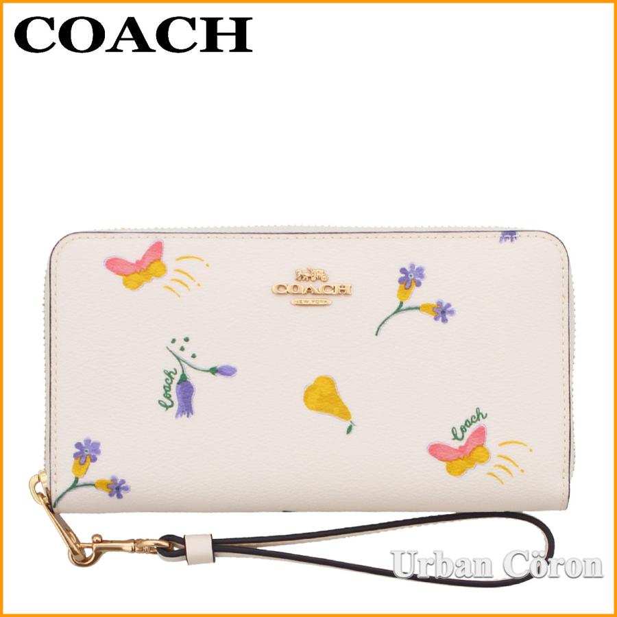 訳あり/コーチ 財布 長財布 COACH C8336 チョークマルチ ドリーミー ベジー プリント PVC ジップ ウォレット ストラップ付き  IMCAH アウトレット