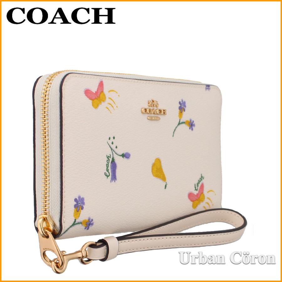 訳あり/コーチ 財布 長財布 COACH C8336 チョークマルチ ドリーミー ベジー プリント PVC ジップ ウォレット ストラップ付き  IMCAH アウトレット