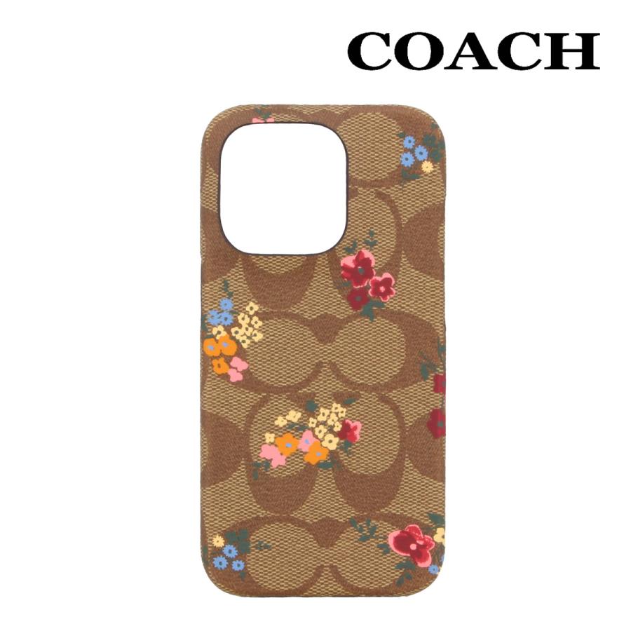 COACH コーチ 小物 スマホケース CG508 カーキマルチ シグネチャー フローラル IPHONE 14 PRO ケース E7V ...
