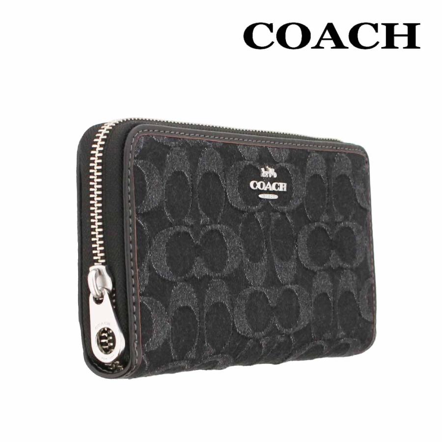 コーチ 財布 長財布 COACH CP412 ブラック シグネチャー デニム ロング ジップ アラウンド ストラップ付き SVBK アウトレット｜urban-coron｜07