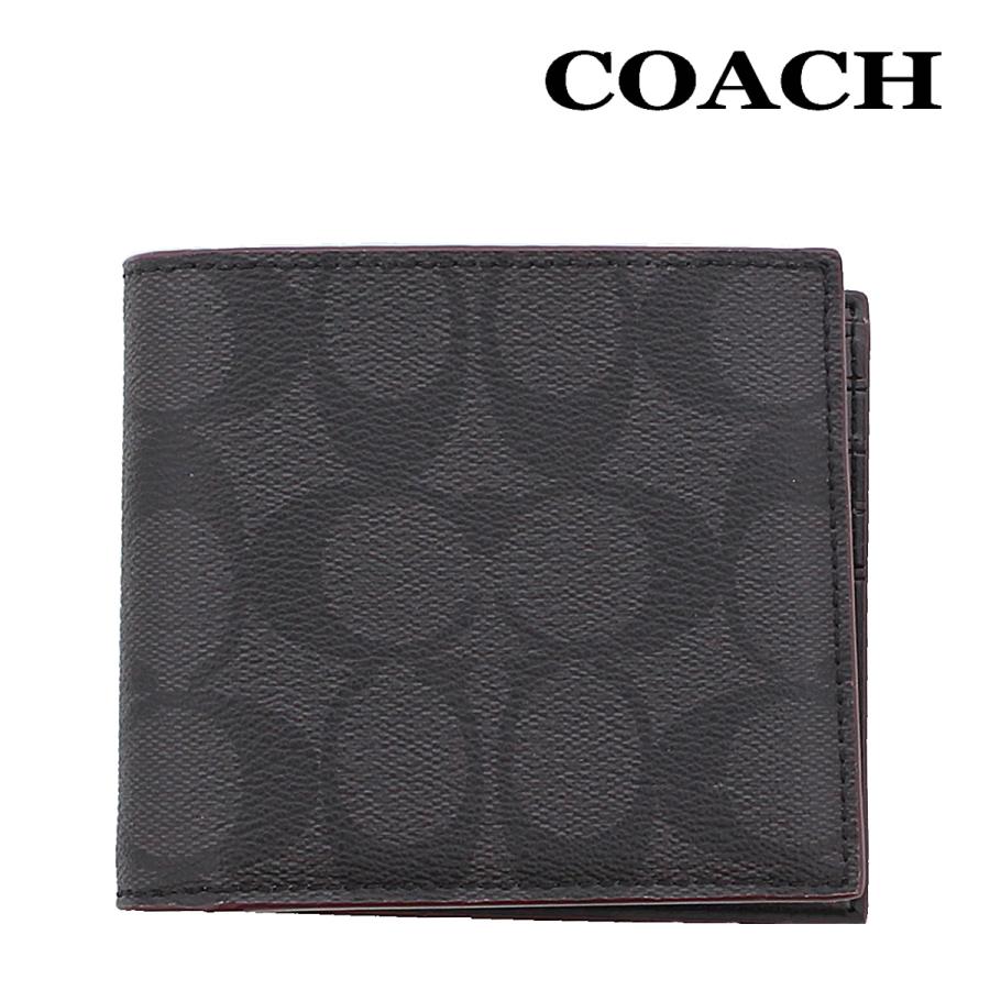 COACH コーチ 財布 二つ折り メンズ F25519 ブラック×ブラック COACH コーチ 財布 二つ折り メンズ F25519 ブラック×ブラック
