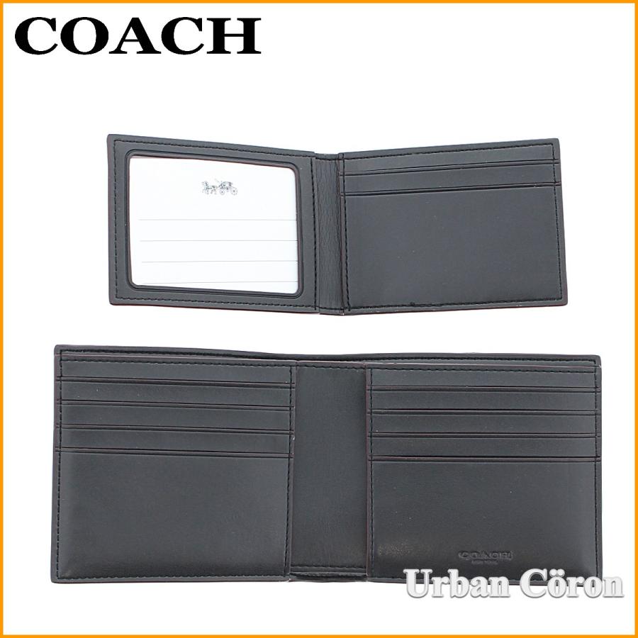 COACH コーチ 財布 二つ折り メンズ F25519 ブラック×ブラック COACH コーチ 財布 二つ折り メンズ F25519 ブラック×ブラック