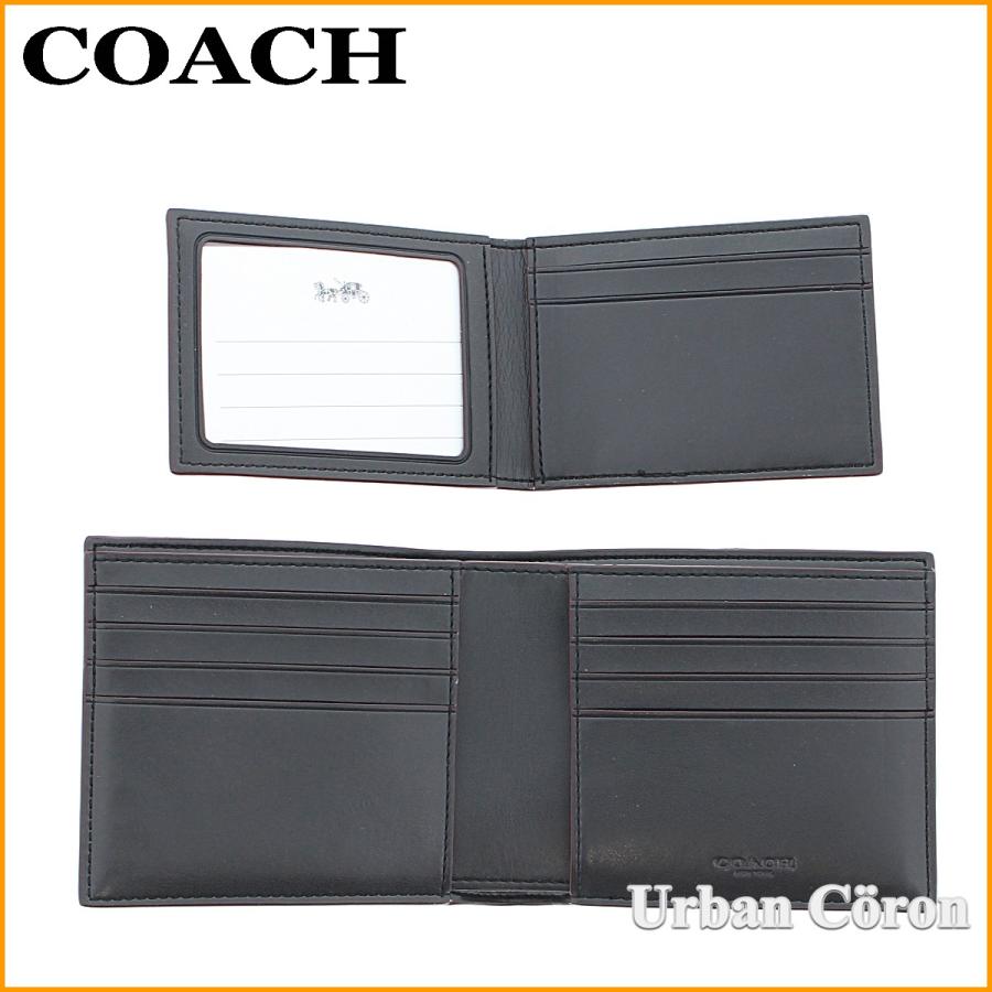 コーチ 財布 二つ折り メンズ COACH F25519 ブラック×ブラックオックスブラッド シグネチャー PVC レザー コンパクト ID ウォレット N3A アウトレット｜urban-coron｜04