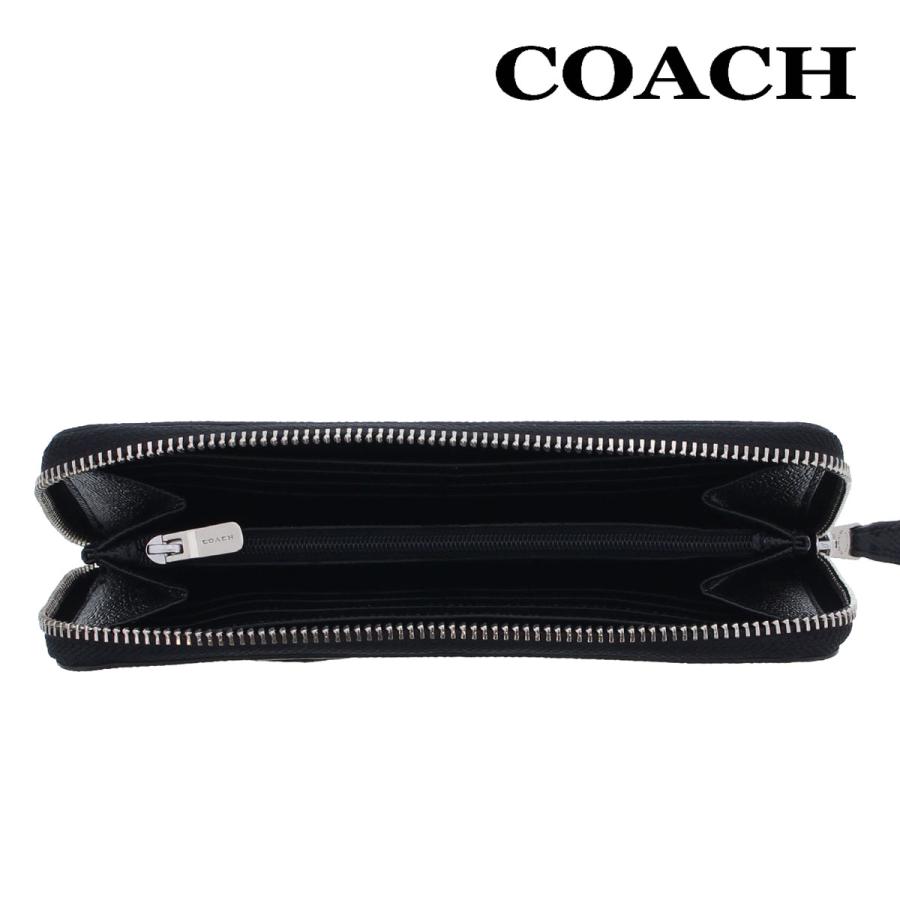 コーチ 財布 長財布 COACH F54007 ブラック ラグジュアリー クロスグレーン レザー アコーディオン ジップ アラウンド SV/BK アウトレット｜urban-coron｜04