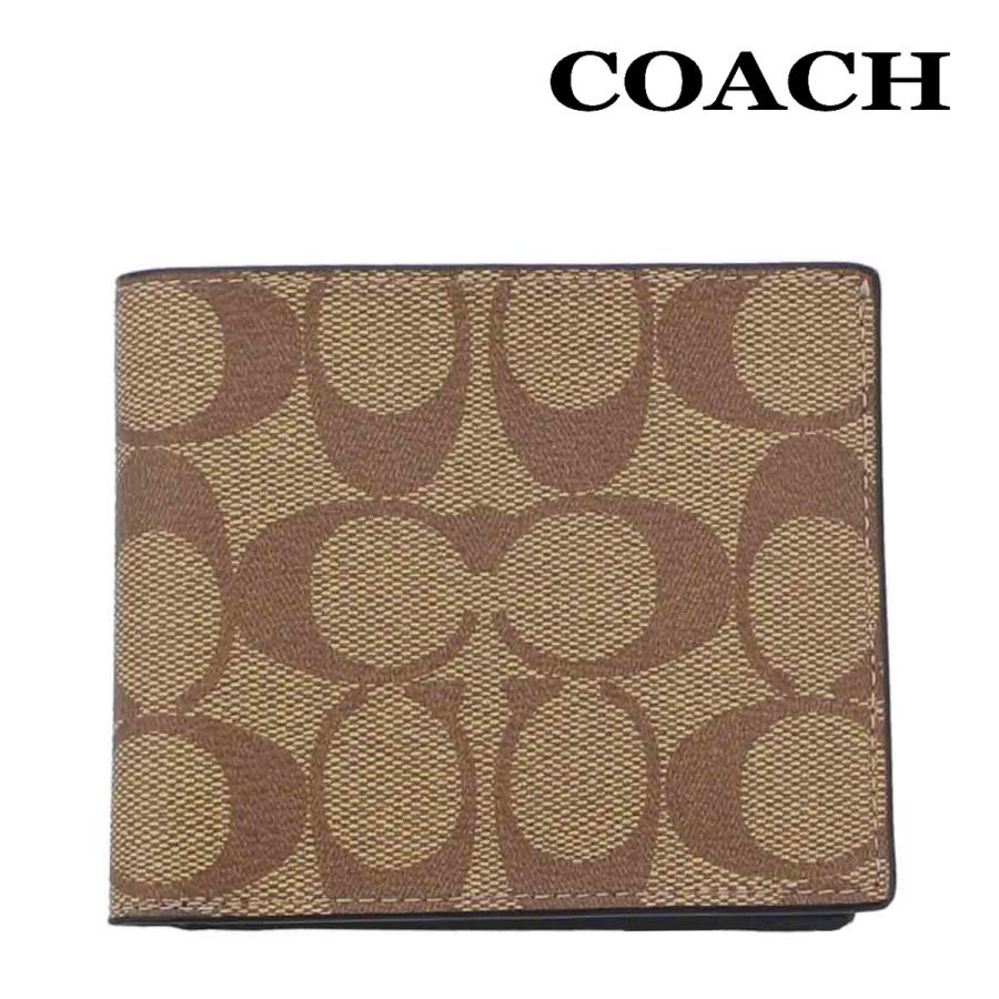 COACH コーチ 財布 二つ折り メンズ F66551 タン×ブラック COACH コーチ 財布 二つ折り メンズ F66551 タン×ブラック