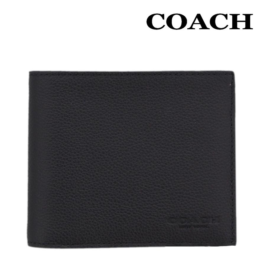 コーチ 財布 二つ折り メンズ COACH F74991 ブラック スポーツ カーフ 