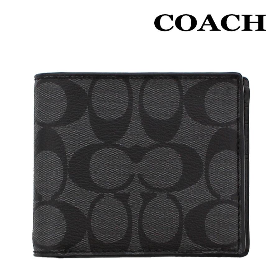 コーチ 財布 二つ折り メンズ COACH F74993 チャコールブラック 