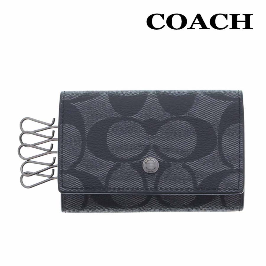 COACH コーチ キーケース 小物 メンズ 78675 チャコール シグネチャー  