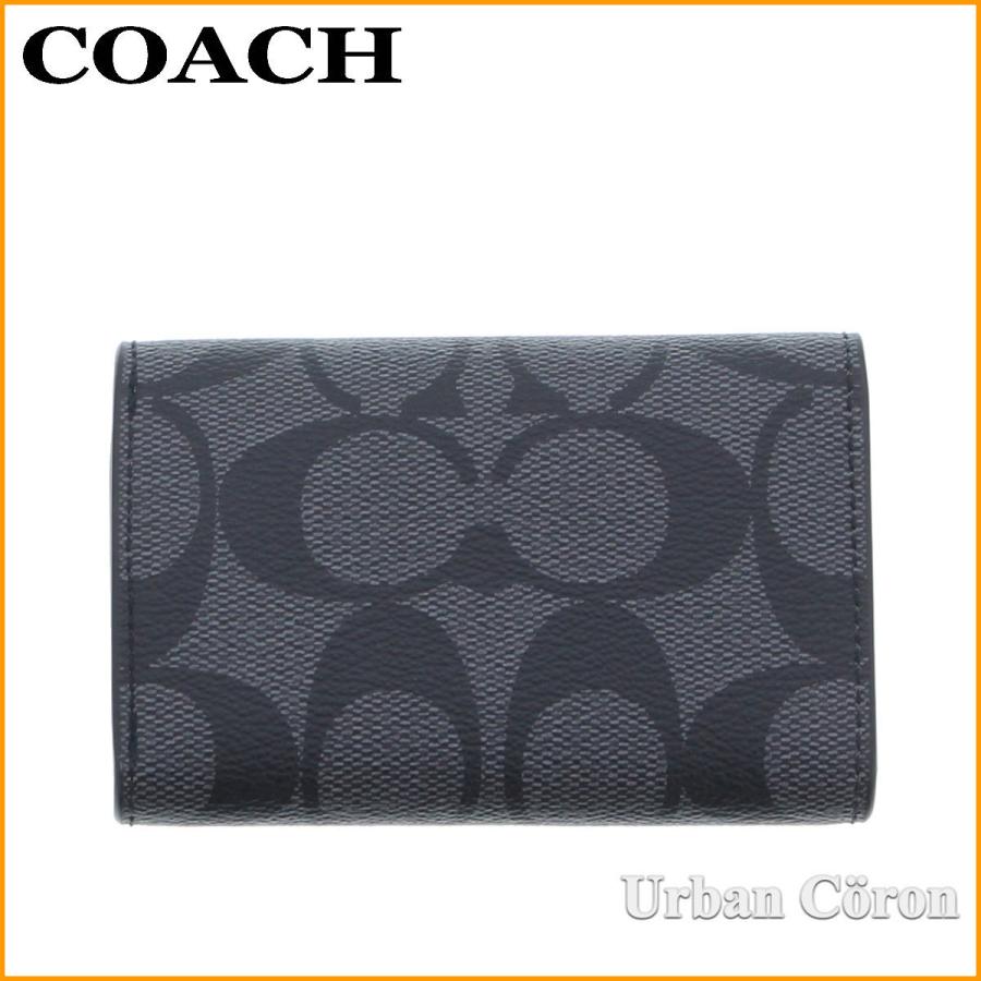 未使用品 COACH ケース シグネチャー チャコール リング付き COACH（コーチ） ☆COACH☆ ファイブリング キーケース シグネチャー