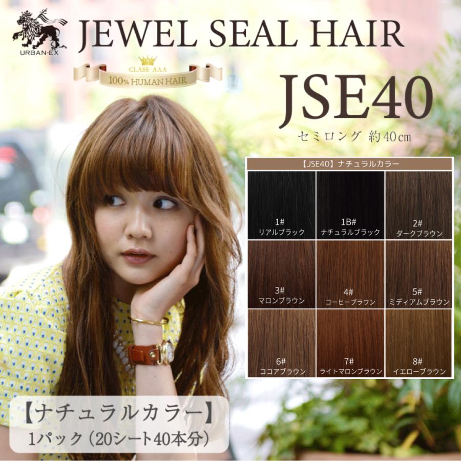 シールエクステ 約43cm 20シート(40本分) ナチュラルカラー 人毛