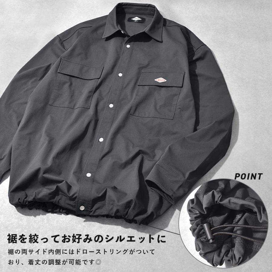 BALL メンズ 長袖シャツ 吸汗速乾 ストレッチ 伸縮 無地 ビッグ