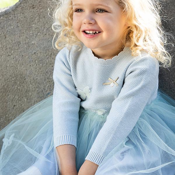 ワンピース キッズ 女の子 長袖 子供服 チュールスカート ブルー 春 夏 秋 70 80 90 100 110 1 130 140 Cm Db Dave Bella デイブベラ Db アーバン ミニ スタイル 通販 Yahoo ショッピング