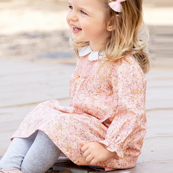 直輸入品激安 かわいい おしゃれ♡グリーンビック襟花柄ワンピース 長袖 キッズ 女の子 100 新品 小花柄ワンピース 120 襟付き 青 レース襟 リバティ キッズ 女の子