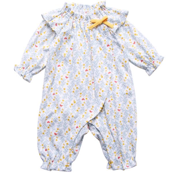 ベビー服 長袖 ロンパース カバーオール 女の子 前開き 花柄 春 秋 60 70 80 90 Cm Ums1019 Oissie シンプル 上品