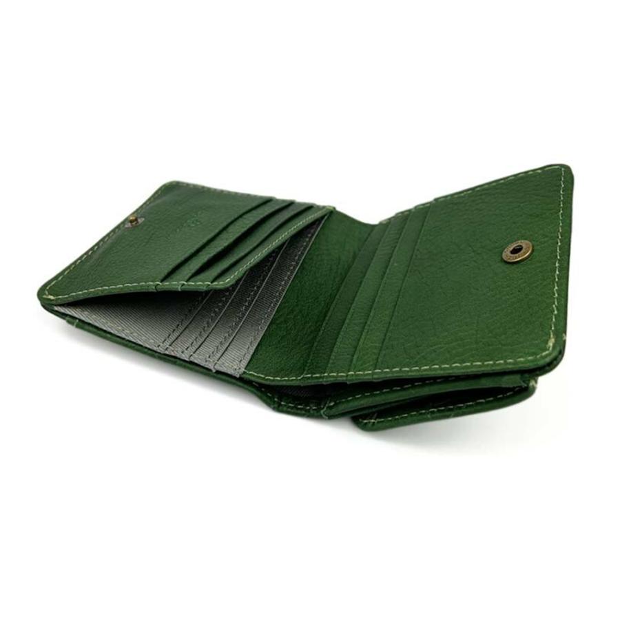 キャットデザイン コンパクト財布 / 猫 ネコ 本革 型押し ミニ財布