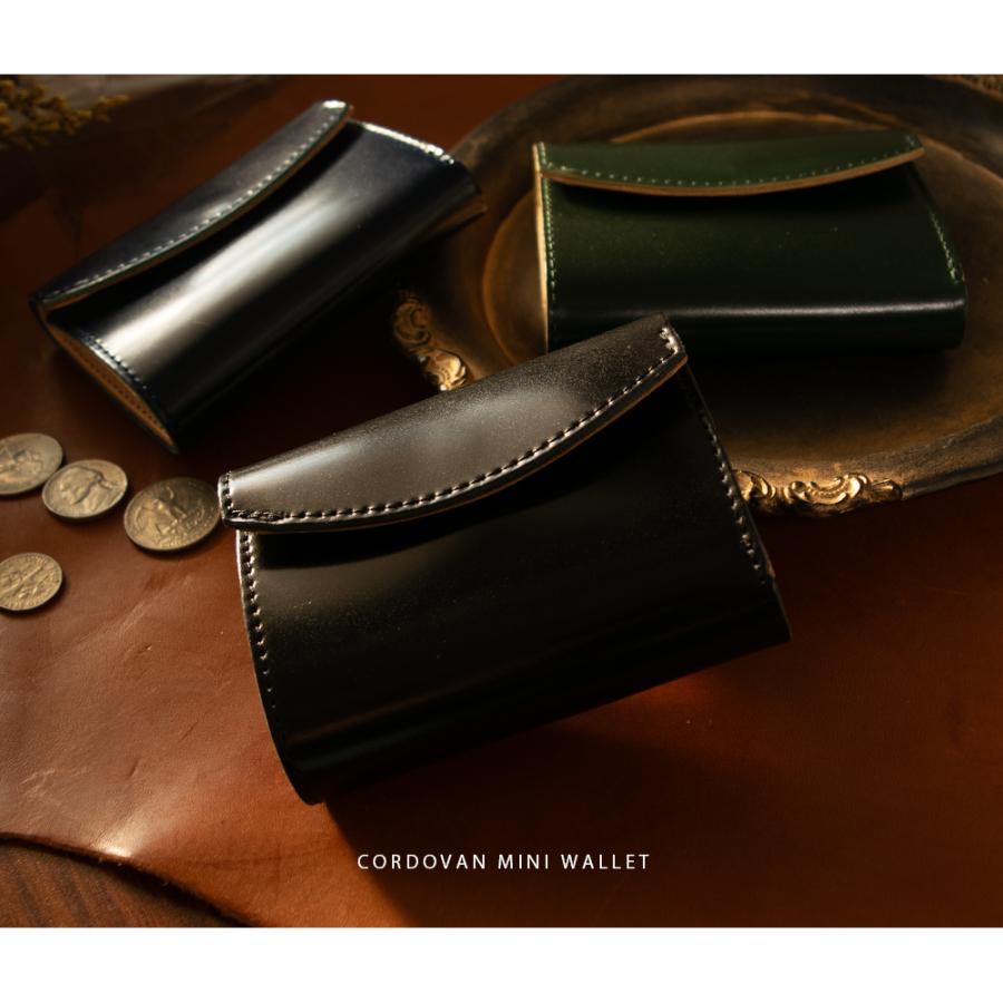 コードバン メンズ 財布 / 三つ折り 小さい財布 オイルコードバン