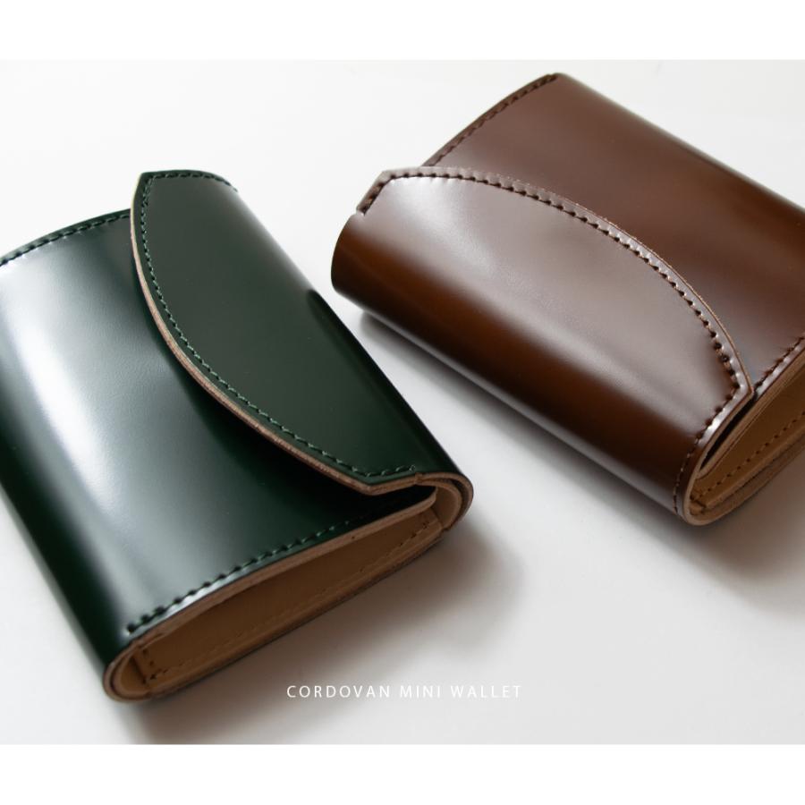 コードバン メンズ 財布 / 三つ折り 小さい財布 宮内産業 アルプス