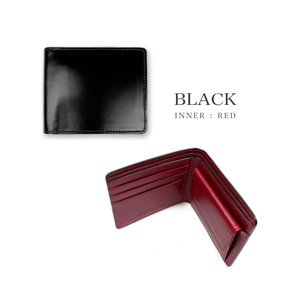 コードバン メンズ 財布 二つ折り 短財布 / レザー 紳士 日本製 馬革