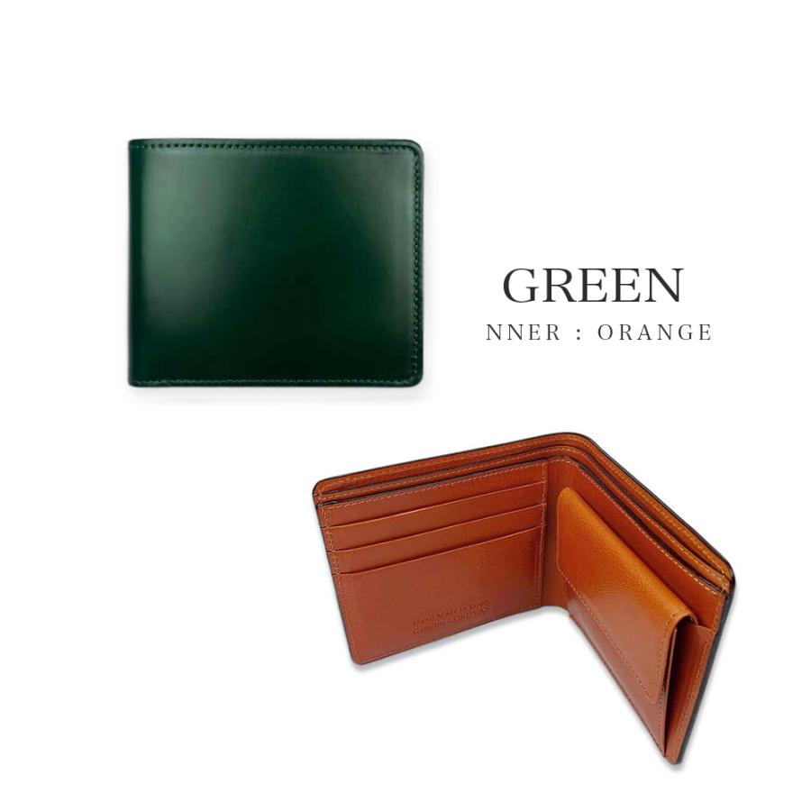 コードバン メンズ 財布 二つ折り 短財布 / レザー 紳士 日本製 馬革