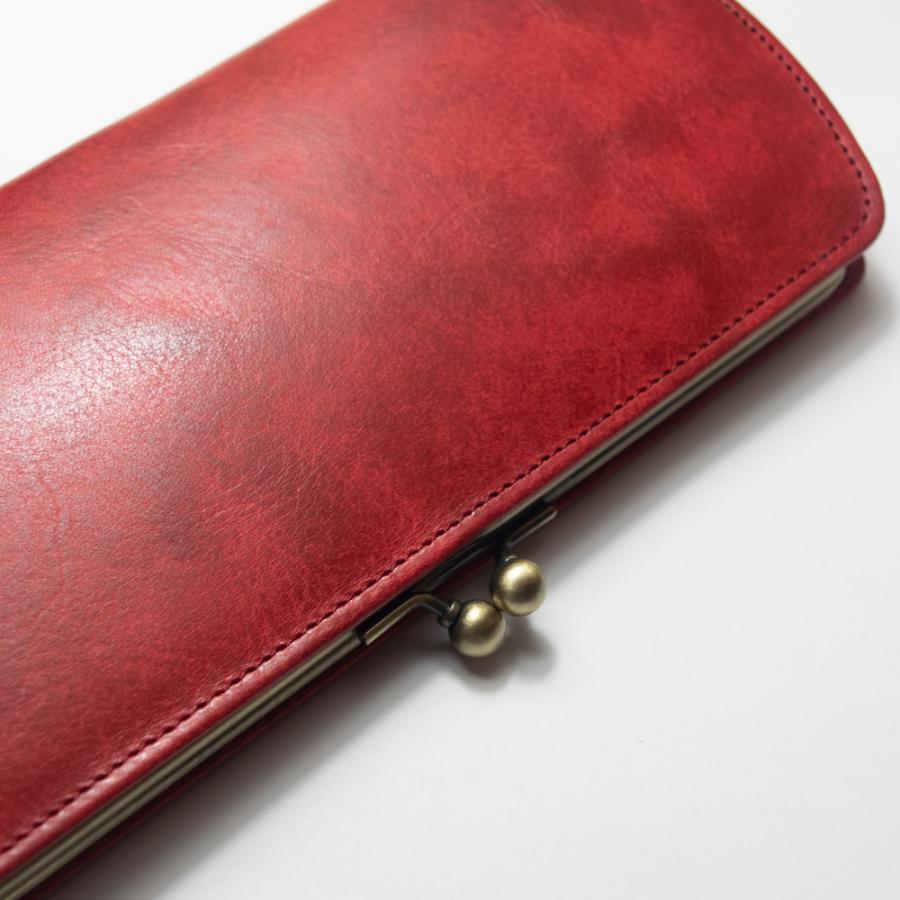 がま口 財布 レディース / ムラ染め姫路レザー ガマグチ財布 高級