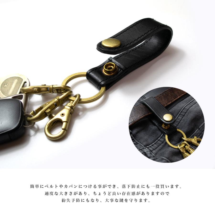 RRL レザー キーホルダー 3連キーリング 栃木レザー 3連キーホルダー / キーリング 本革 レザー 車 鍵入れ