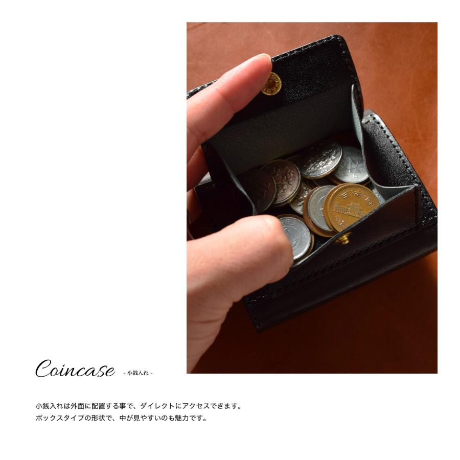 大容量 コンパクト 三つ折り財布 / 栃木レザー ヴォーノ・アニリン