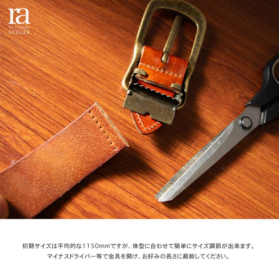 ヴィンテージ加工レザー 35mm レザーベルト フォーマル&カジュアル 革