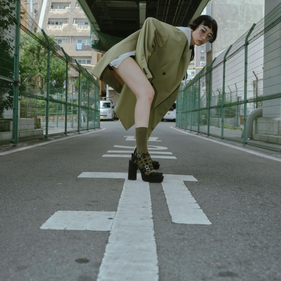 セカンドパレット カーキ ドット クルーソックス 2nd PALETTE