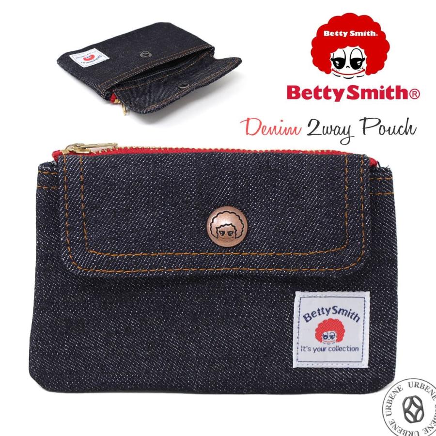 Betty Smith ベティスミス 2WAYポーチ コインケース デニム 財布 