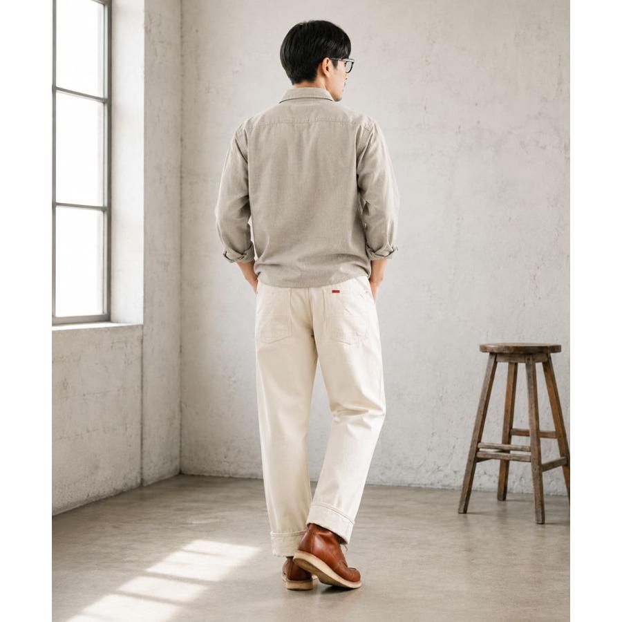 BIG JOHN ビッグジョン 海島綿 13オンス 生成り セルビッチ ホワイトデニムワイドストレート メンズ アーベン_bjn_mpj | Big John | 10