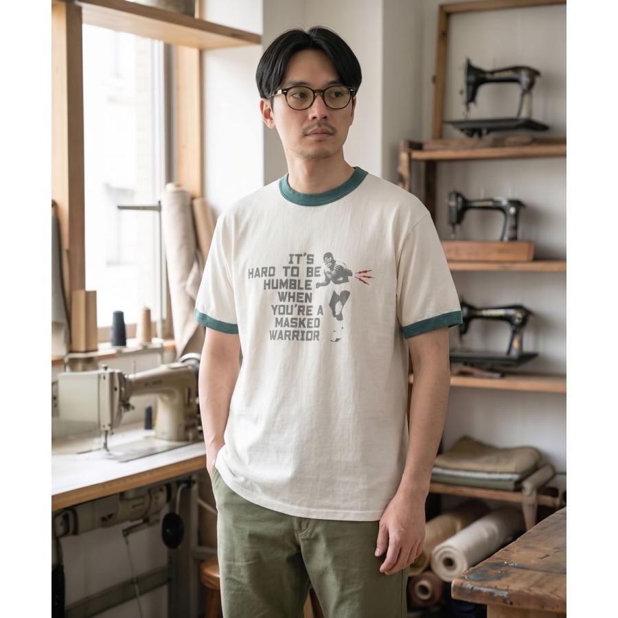 Big John（ビッグジョン） リンガーTシャツ 丸胴 Tee MASKED WARRIOR