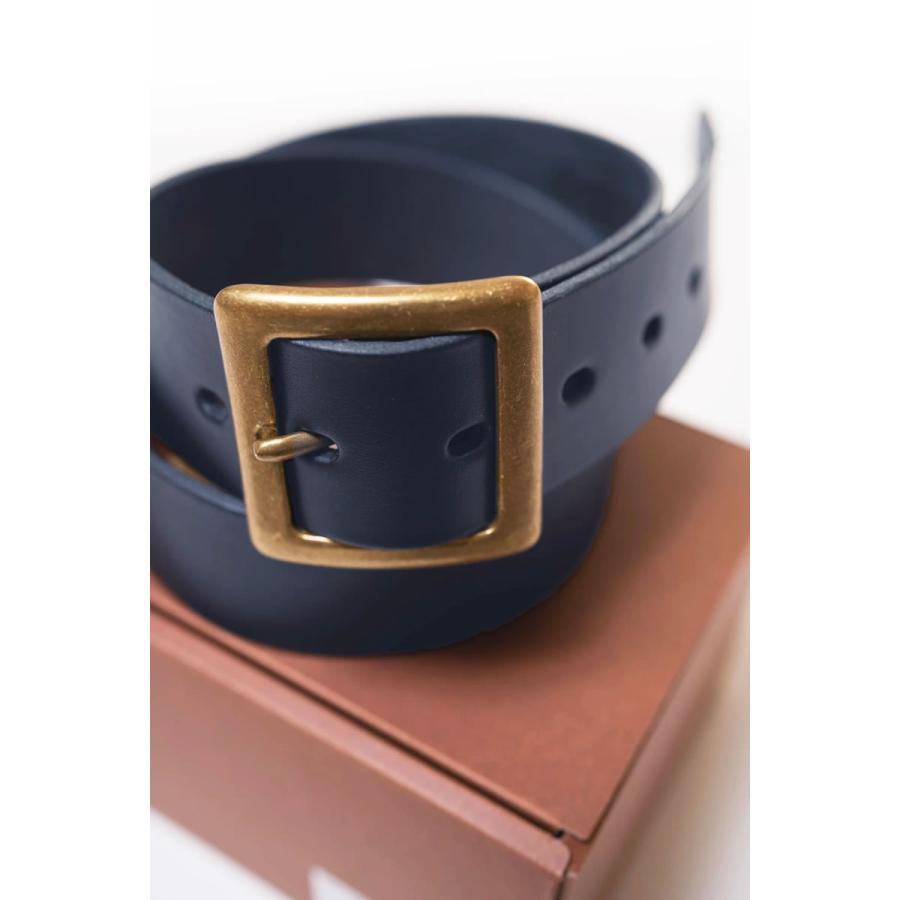 【美品】BIG JOHN 黒レザーベルト　Lサイズ BIG JOHN ビッグジョン 