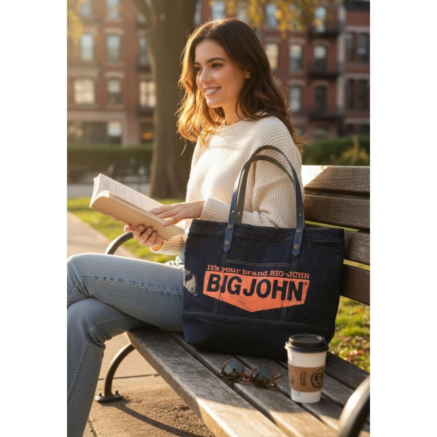 Big John（ビッグジョン） ノンウォッシュデニムトートバッグ 本革