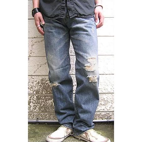 BLUE WAY（ブルーウェイ） ダメージ加工ビンテージストレート5P