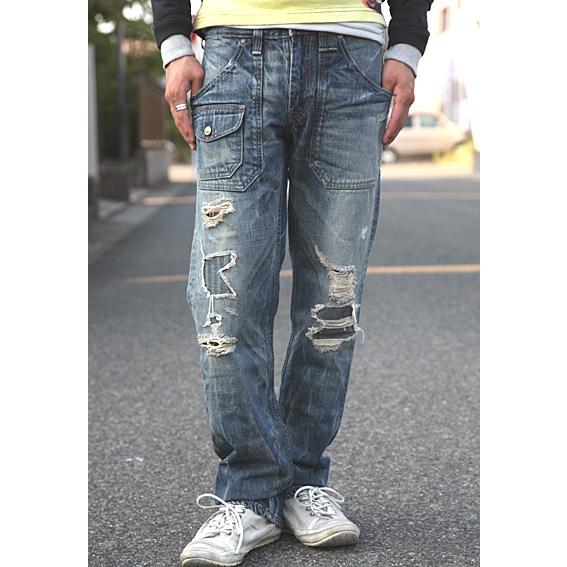 BLUE WAY BLUEWAYブルーウェイハードリメイク加工ビンテージデニム 