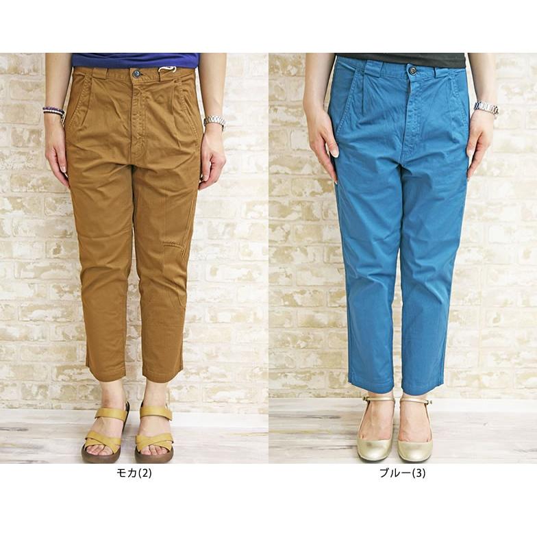DEEP BLUE（ディープブルー） テーパードパンツ 綿麻ツイル ストレッチ