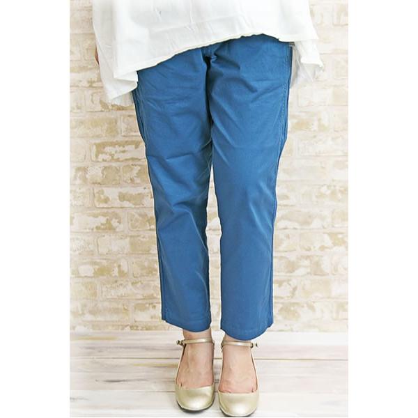 DEEP BLUE（ディープブルー） テーパードパンツ 綿麻ツイル ストレッチ