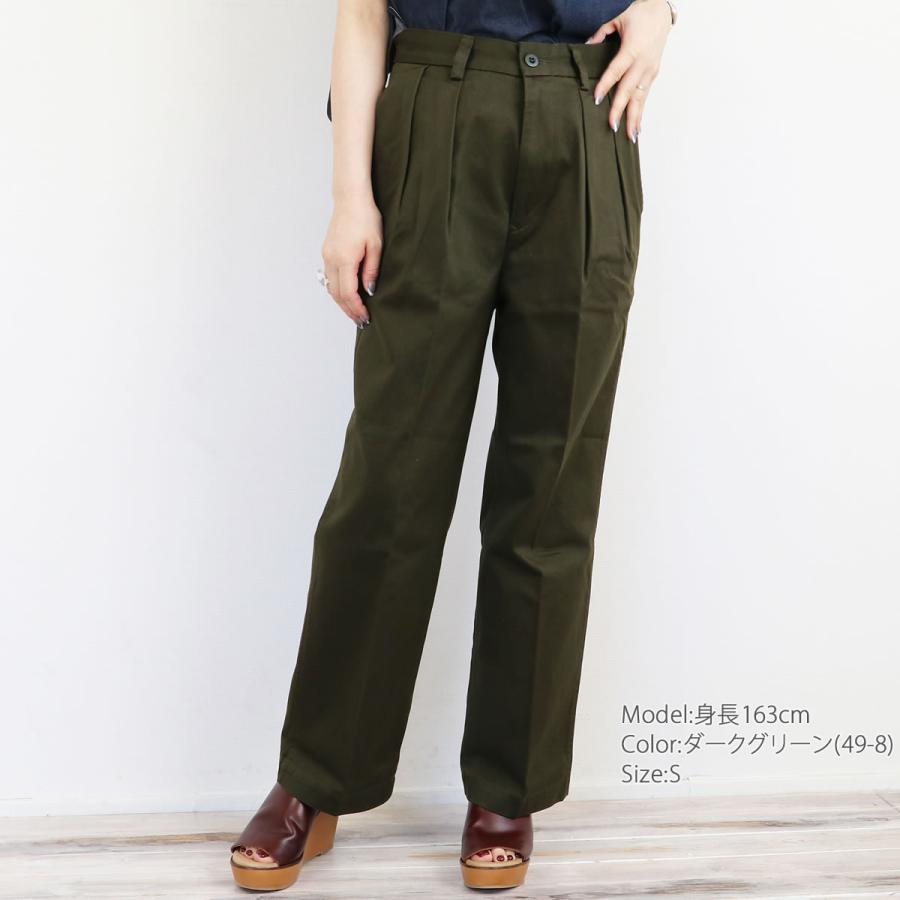 未使用　ドミンゴ　チノパン　レディース　パンツ　ネイビー D.M.G. ワイドクロップドパンツ ドミンゴ レディース ギャバ