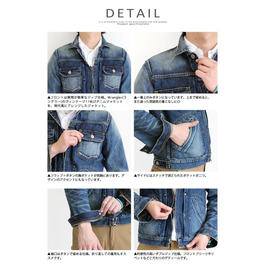 エターナル（ETERNAL） ユーズド加工 フロントジップ デニムジャケット