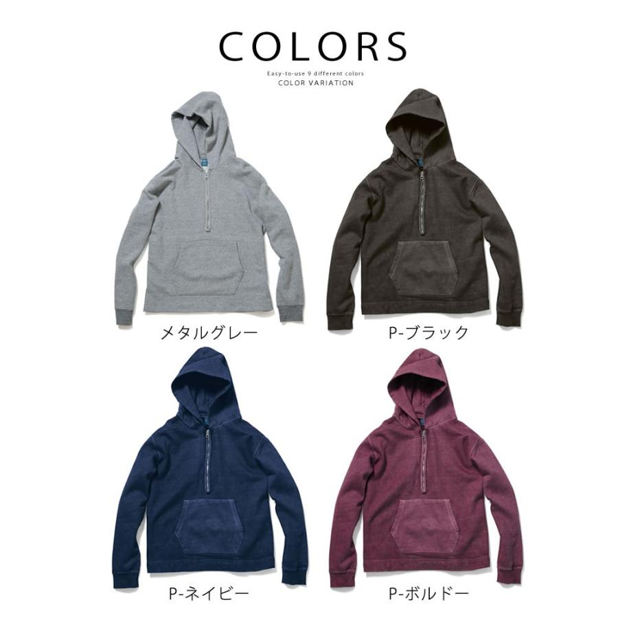 GOOD ON グッドオン 長袖 ピグメントダイ ラフハーフジッププルオーバーフードスウェット パーカー gobw1610 メンズ レディース コットン S M L アメカジ スウェットパーカー おしゃれ アーベン 送料無料 普段使い 実用的 2025年 GOOD ON（グッドオン） パーカー 長袖 ピグメントダイ ラフハーフ