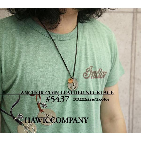 Hawk Company ホークカンパニー アンティークアンカーコインレザーネックレス 5437 おしゃれ :hawkcompany-5437