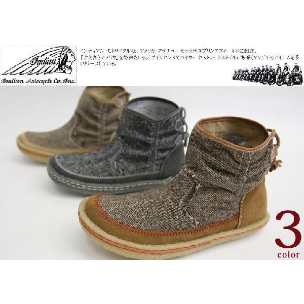 INDIAN（インディアン） 靴 ショートブーツ ツイード クレープソール