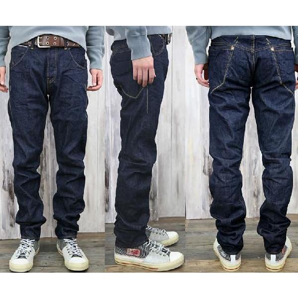 ジョンブル☆濃紺ツイストジーンズ☆M☆ウェスト約84cm Johnbull（ジョンブル） ツイストジーンズ デニム パンツ メンズ