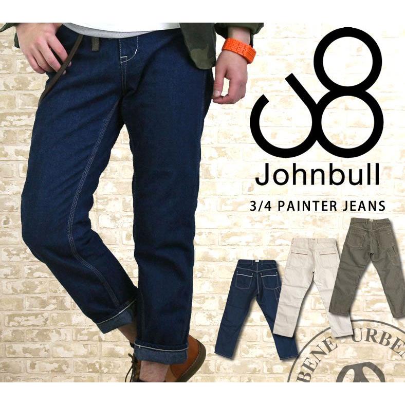 JOHNBULL ジョンブル 3/4ペインタークロップドジーンズ デニム Johnbull（ジョンブル） メンズ ワンウォッシュ スリークォーター