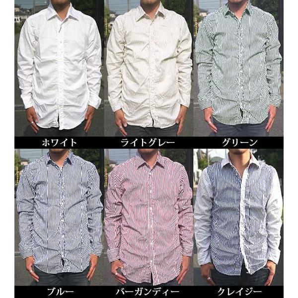 値下げ　ジョンブル　シャーリングストライプ　シャツ Johnbull（ジョンブル） ストライプ シャーリング 長袖 シャツ メンズ