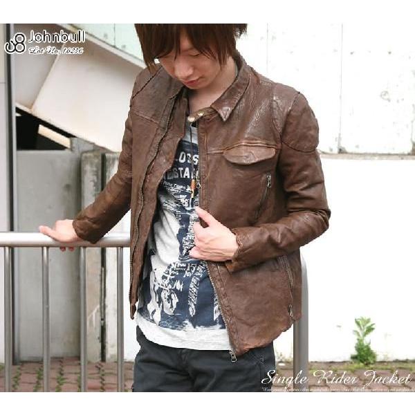 【美品】Johnbull 羊革 ライダース Johnbull（ジョンブル） ライダースジャケット メンズ ダブル 本革 羊