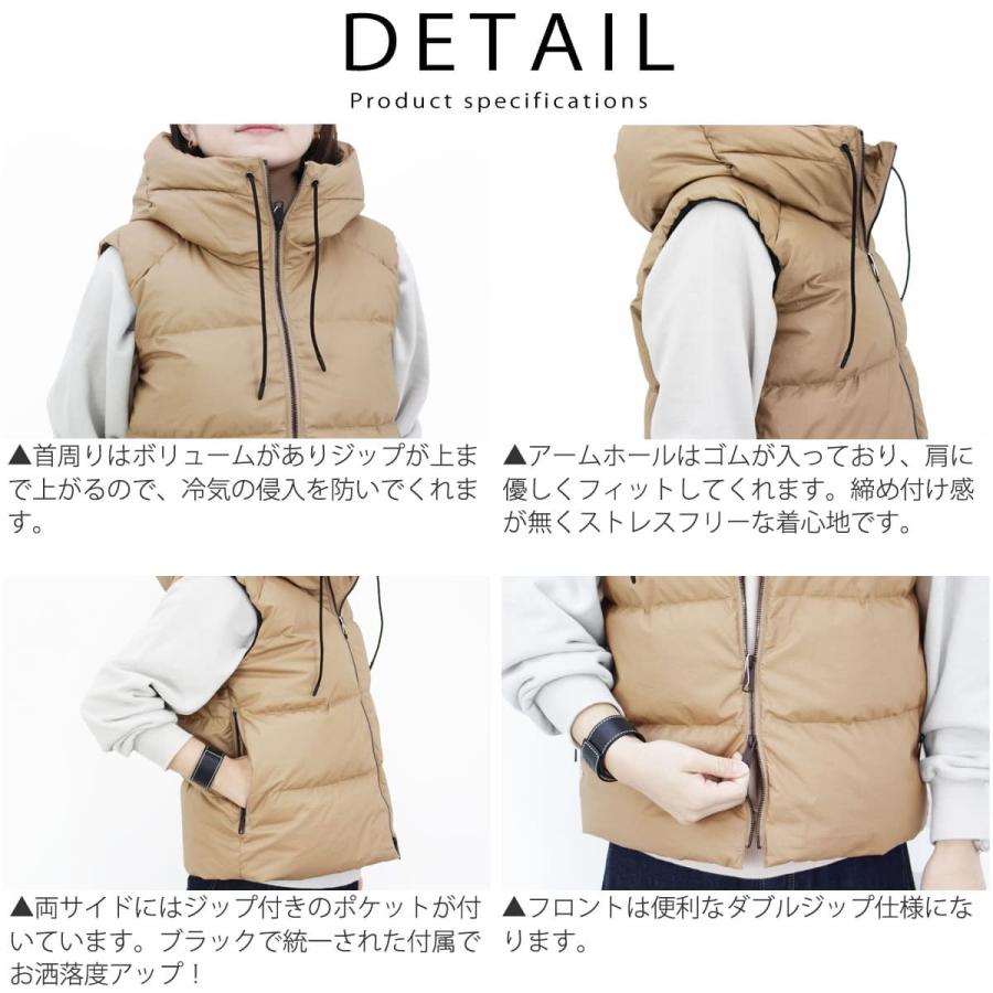 Johnbull（ジョンブル） レディース ダウンベスト フード ラグラン