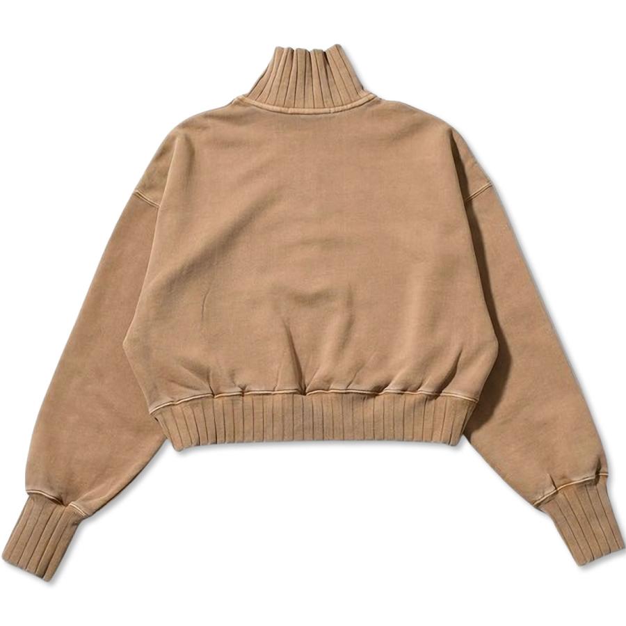 JOHNBULL ジョンブル トンプキン裏毛 ハーフジップ ショートスウェットシャツ トレーナー レディース 針抜きリブ ピグメント加工 ビンテージ風 爆買_16
